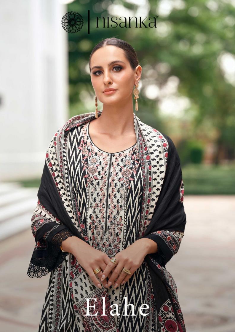 NISANKA THE HERMITAGE SHOP ELAHE LAWN COTTON FULL STITCH PLUS SIZE PAKISTANI SUITS  