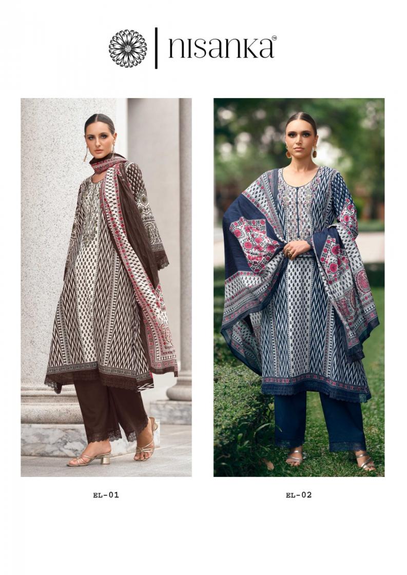 NISANKA THE HERMITAGE SHOP ELAHE LAWN COTTON FULL STITCH PLUS SIZE PAKISTANI SUITS  