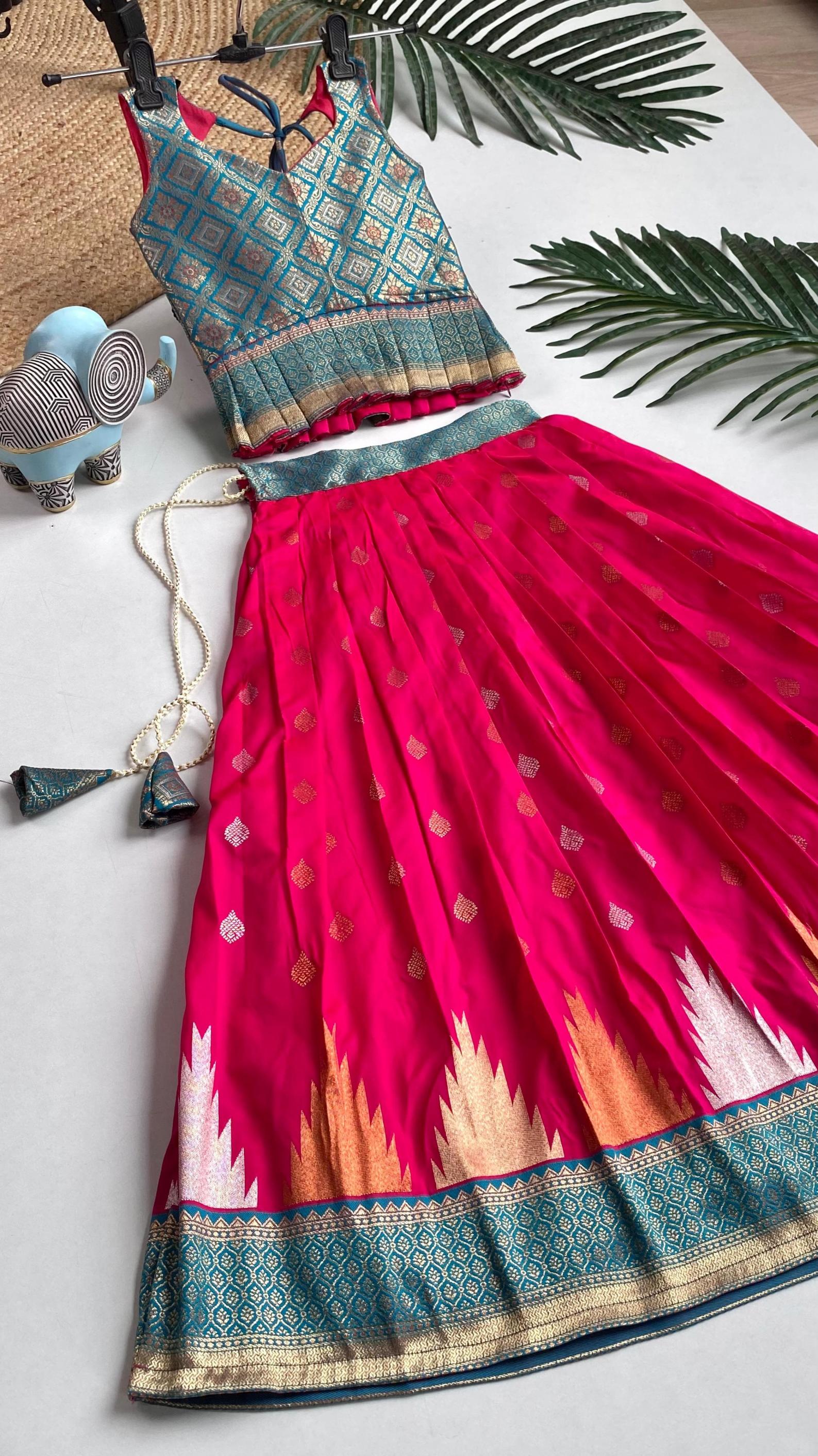 K AMISHA READYMADE PLUS SIZE SHOP TRENDY SILK BLEND TOP WITH SKIRT 