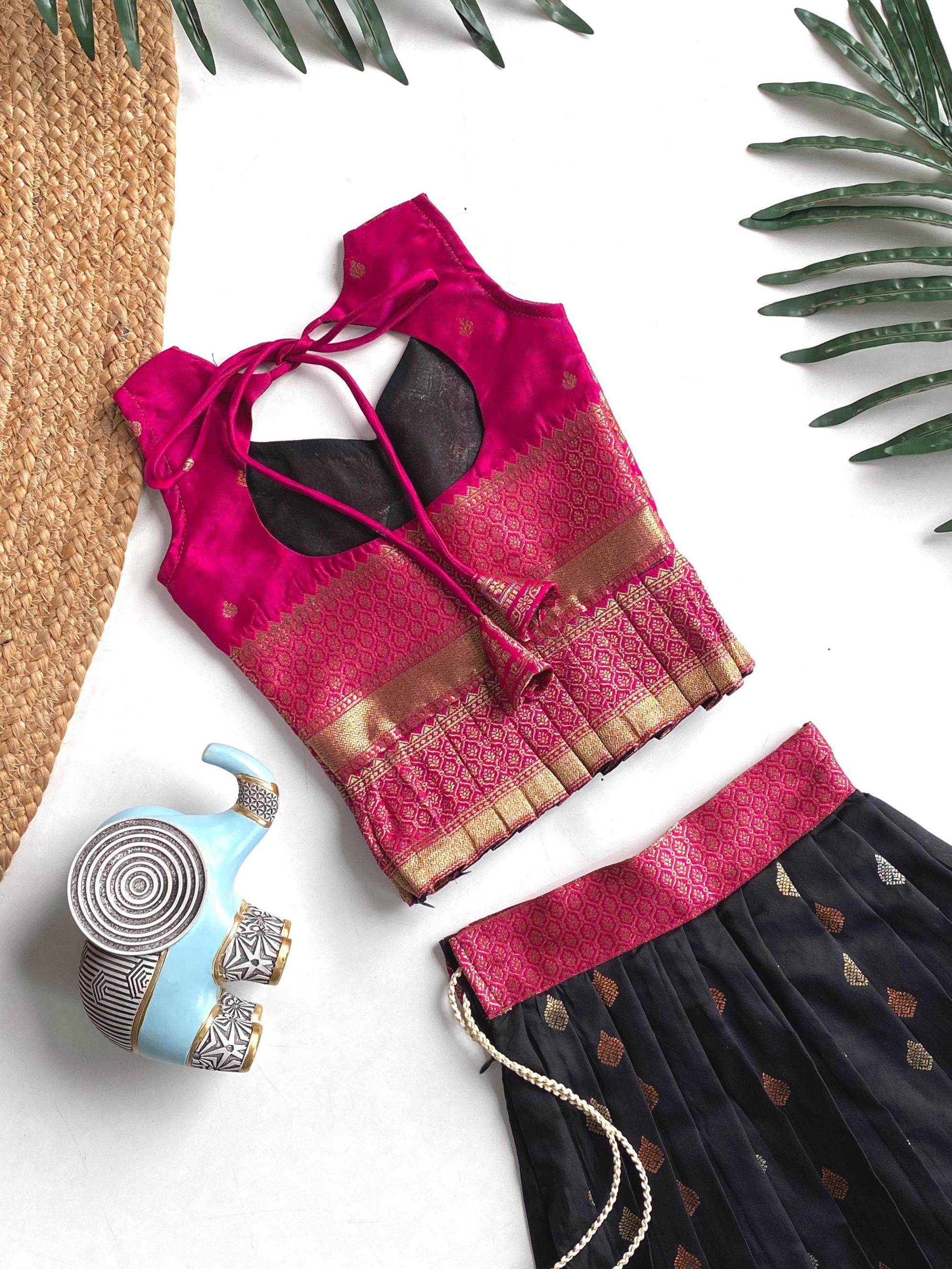 K AMISHA READYMADE PLUS SIZE SHOP TRENDY SILK BLEND TOP WITH SKIRT 