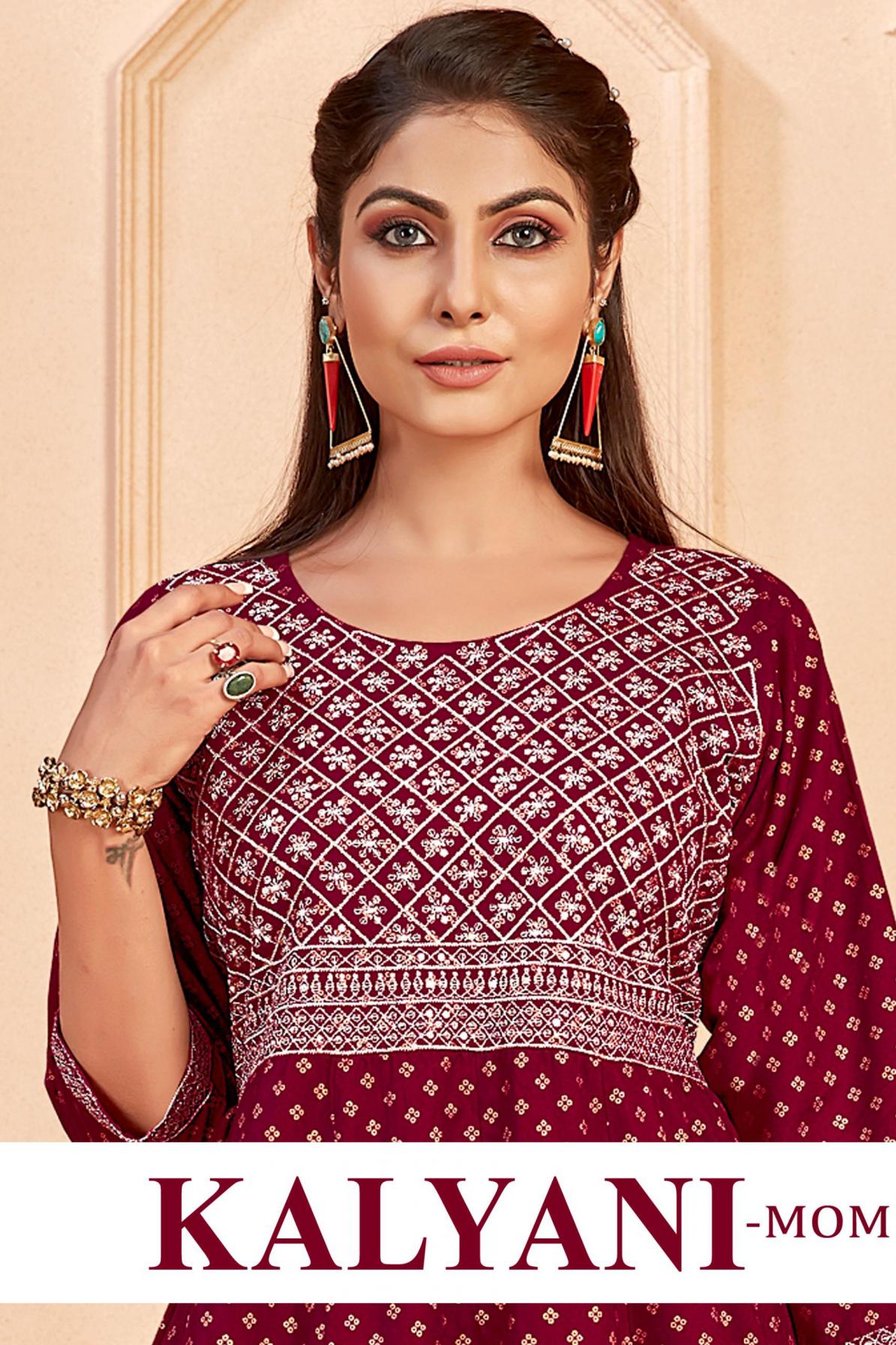 KALYANI LONG READYMADE RAYON BIG SIZE FLAIRED DRESS