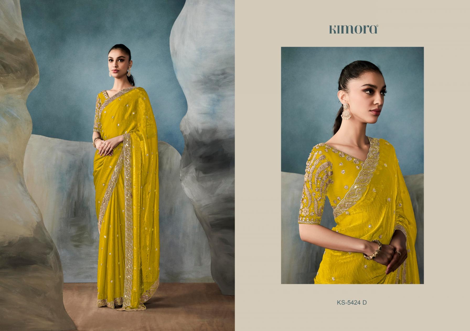 ICONIC 5424 BY KIMORA NET ORGANZA EXCLUSIVE DESIGNER SAREES 