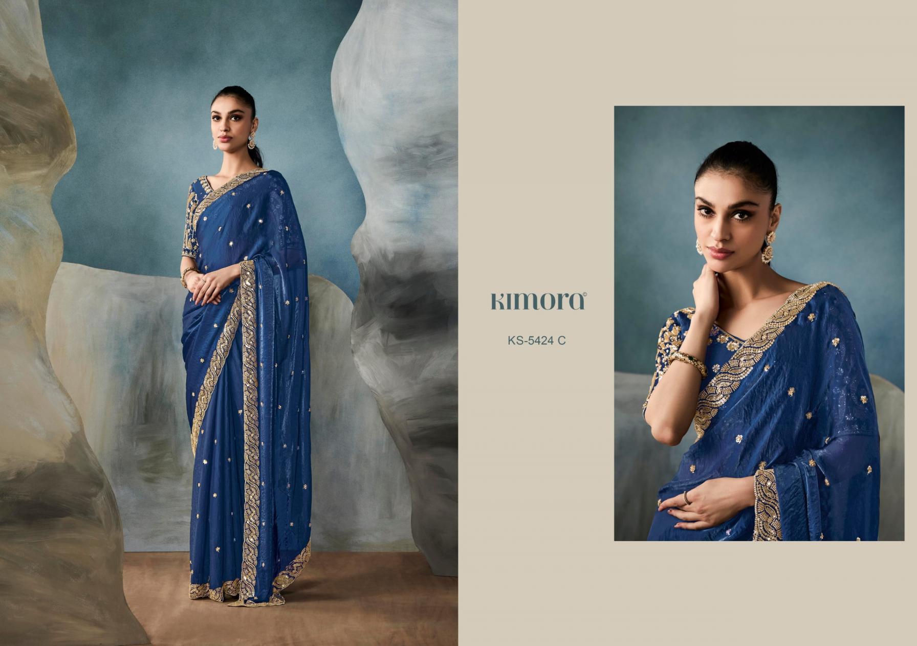 ICONIC 5424 BY KIMORA NET ORGANZA EXCLUSIVE DESIGNER SAREES 