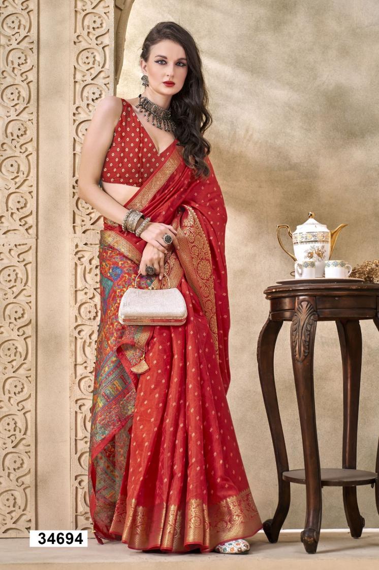 VALLABHI PRINTS KUSHA UNIQUE COLOURS DOLA SILK SAREES 