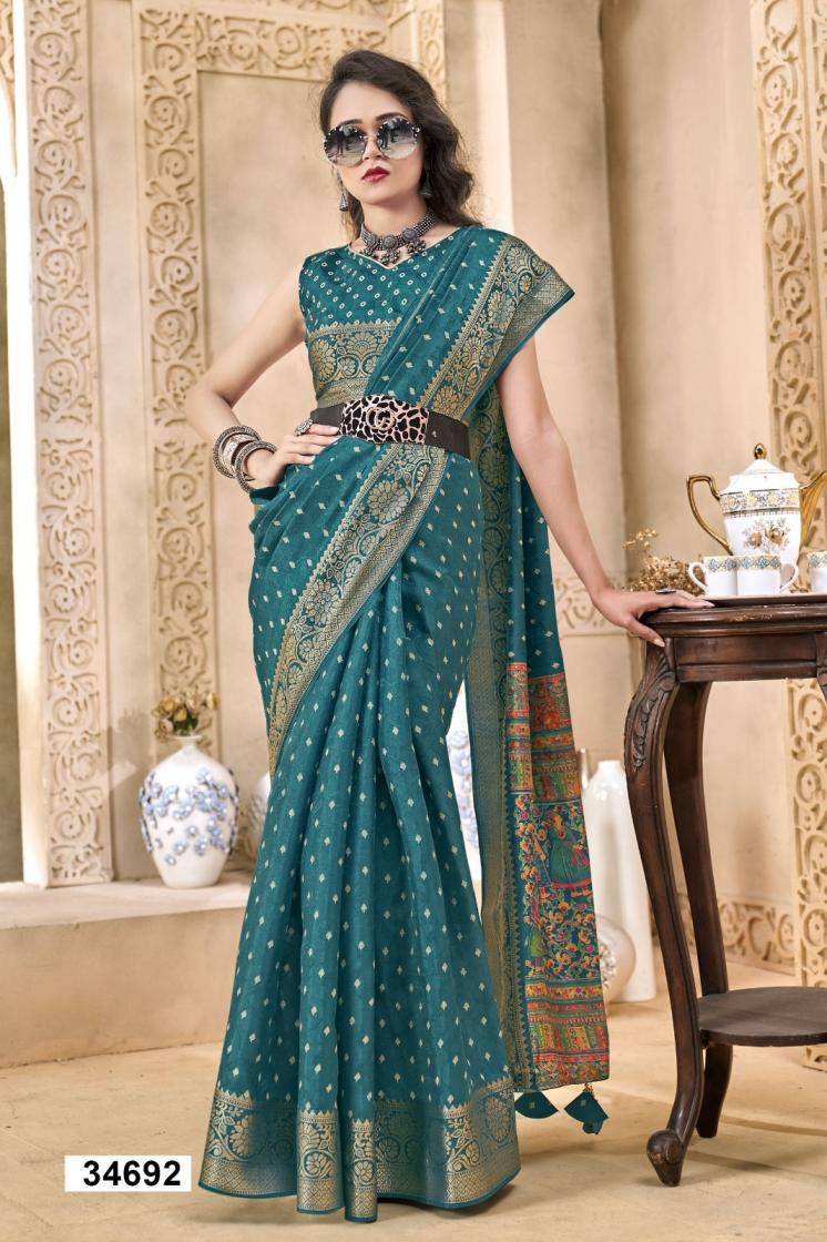 VALLABHI PRINTS KUSHA UNIQUE COLOURS DOLA SILK SAREES 