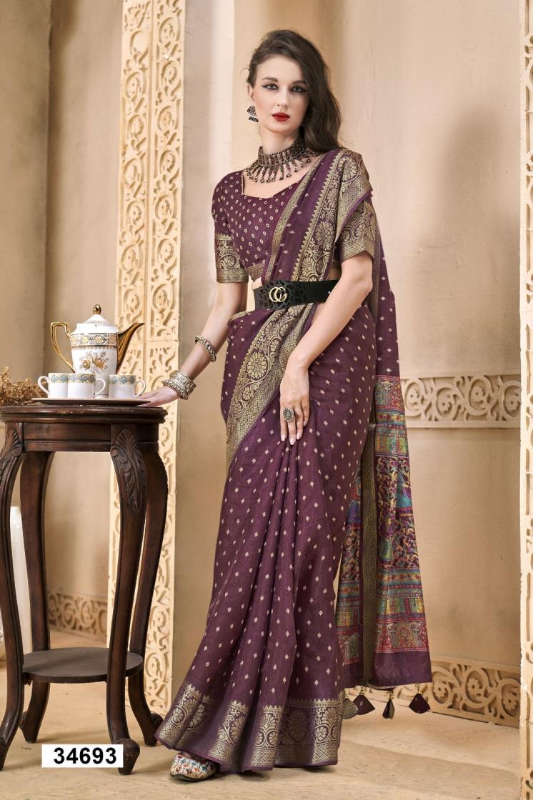 VALLABHI PRINTS KUSHA UNIQUE COLOURS DOLA SILK SAREES 