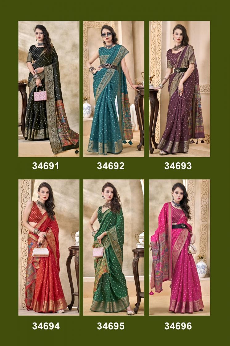 VALLABHI PRINTS KUSHA UNIQUE COLOURS DOLA SILK SAREES 