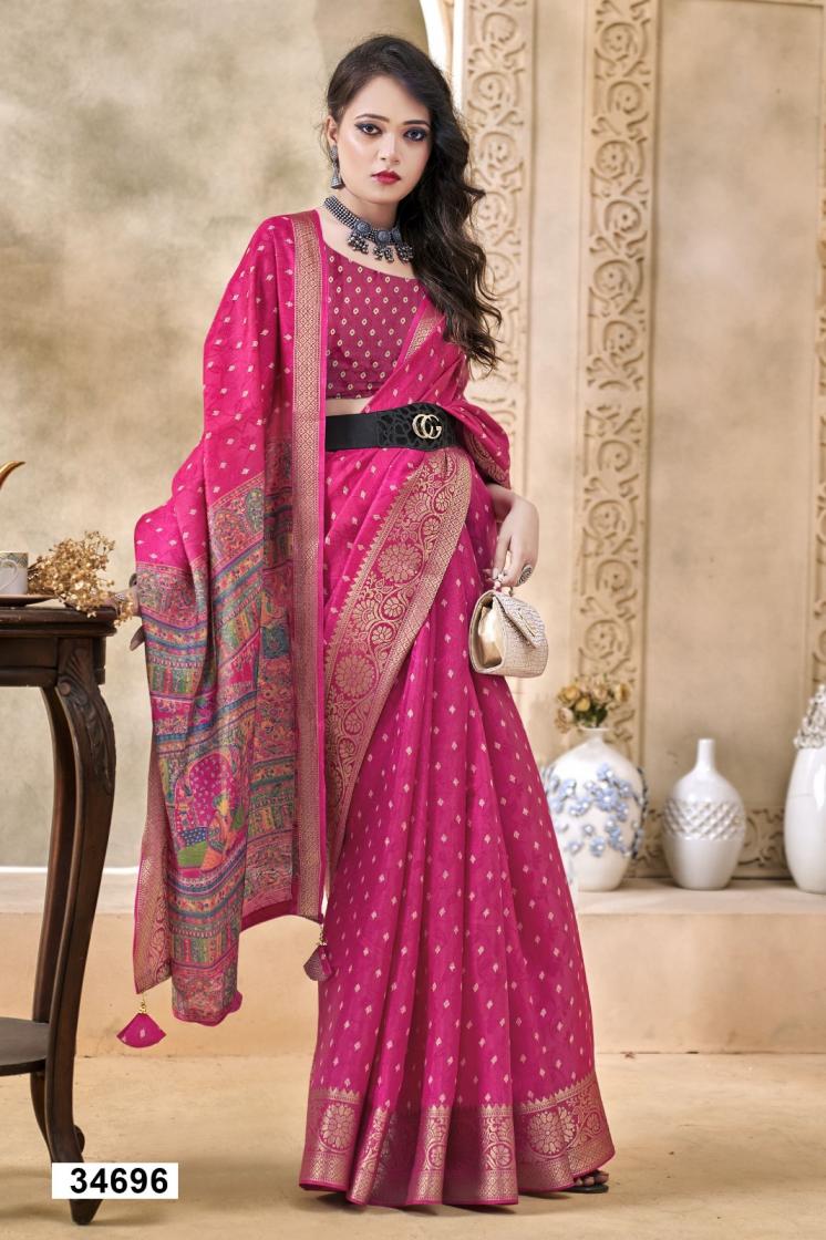 VALLABHI PRINTS KUSHA UNIQUE COLOURS DOLA SILK SAREES 