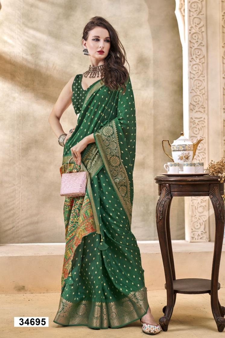 VALLABHI PRINTS KUSHA UNIQUE COLOURS DOLA SILK SAREES 