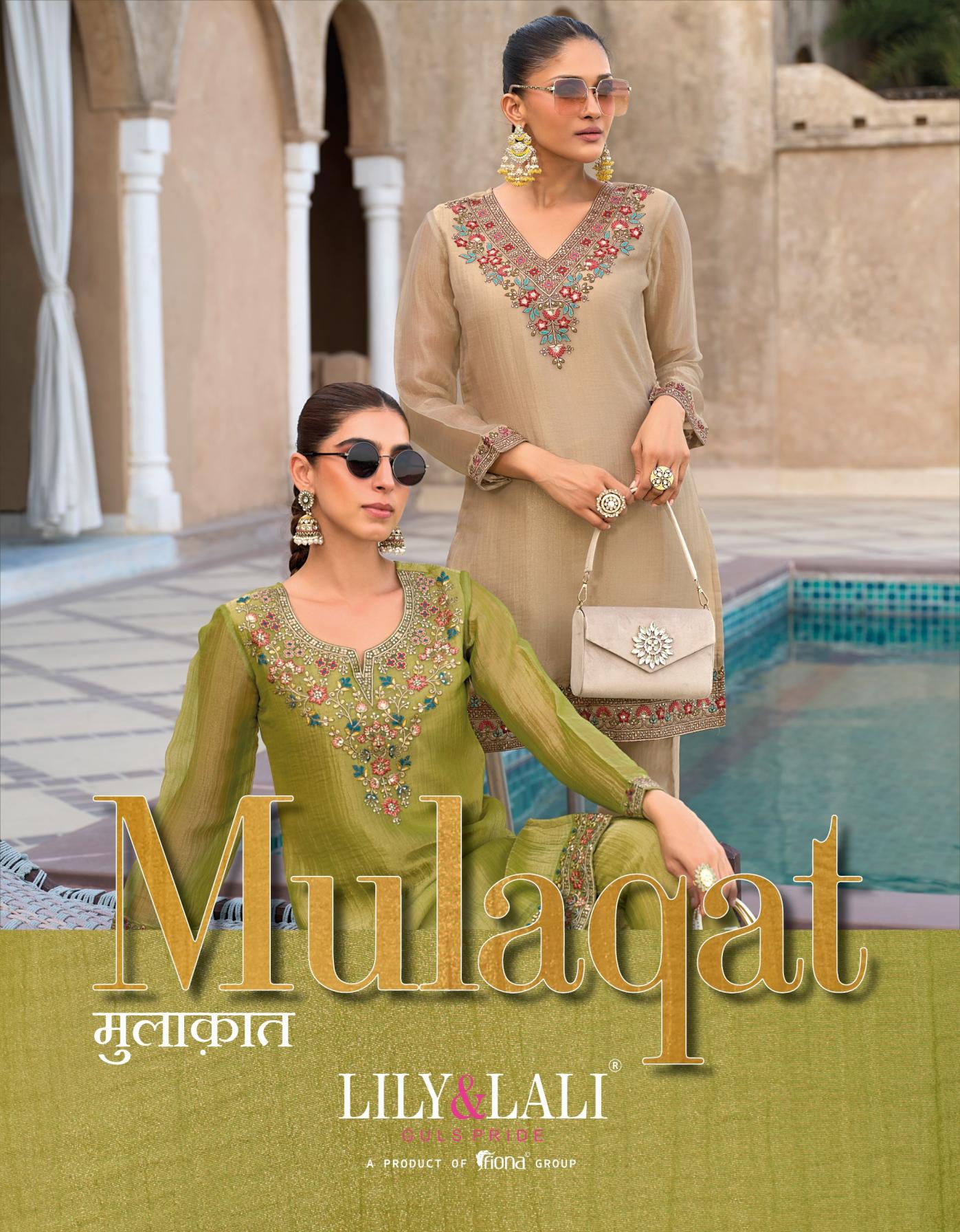 MULAQAT BY LILY & LALI SIMMER SILK FULL STITCH CLASSIC CO-ORD ONLINE 