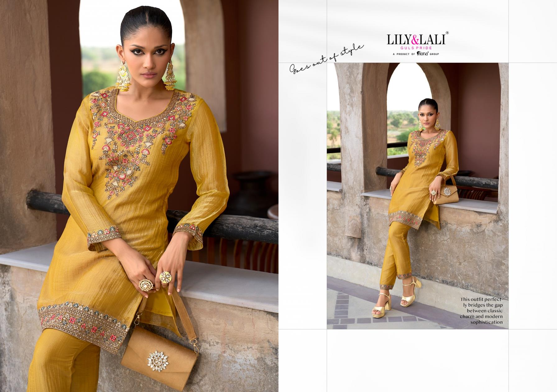 MULAQAT BY LILY & LALI SIMMER SILK FULL STITCH CLASSIC CO-ORD ONLINE 