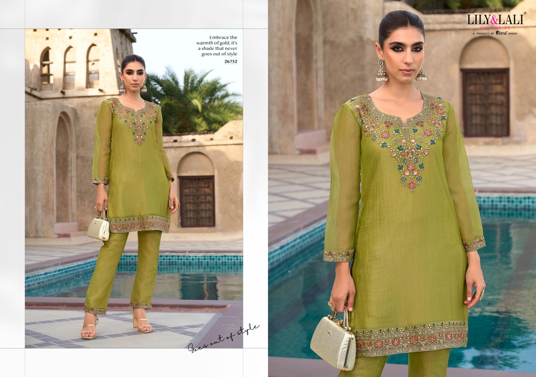 MULAQAT BY LILY & LALI SIMMER SILK FULL STITCH CLASSIC CO-ORD ONLINE 