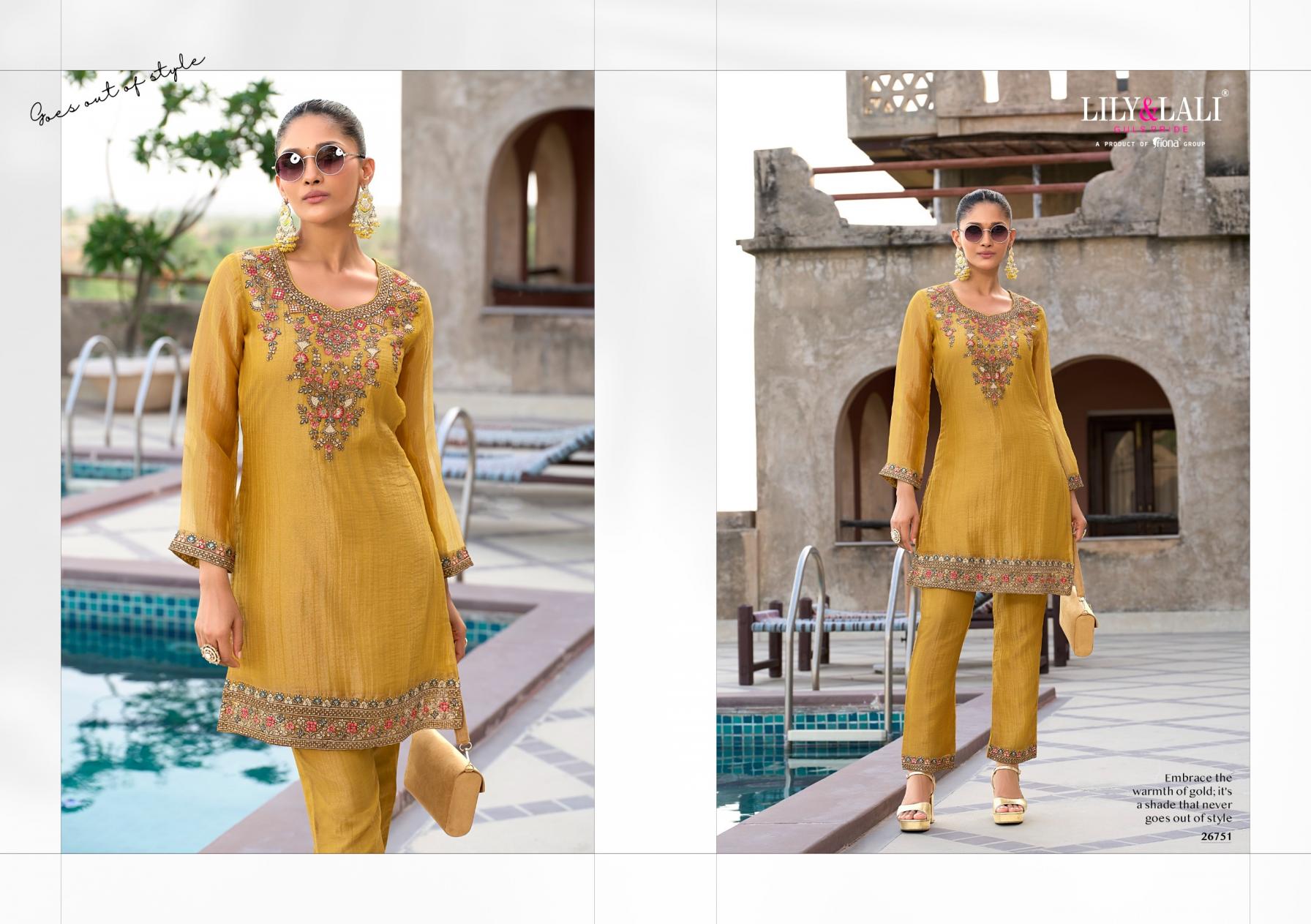 MULAQAT BY LILY & LALI SIMMER SILK FULL STITCH CLASSIC CO-ORD ONLINE 