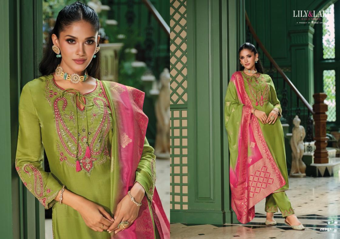 LILY & LALI MAHEK E VASTRA VISCOSE FULL STITCH CLASSIC 3PCS DRESS 