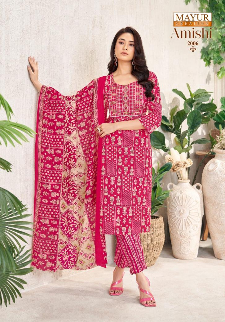 AMISHI VOL 2 BY MAYUR CREATION COTTON FULL STITCH PLUS SIZE 3PCS DRESS