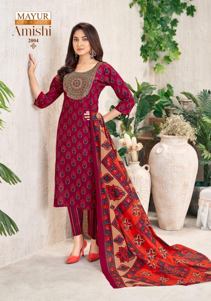 AMISHI VOL 2 BY MAYUR CREATION COTTON FULL STITCH PLUS SIZE 3PCS DRESS