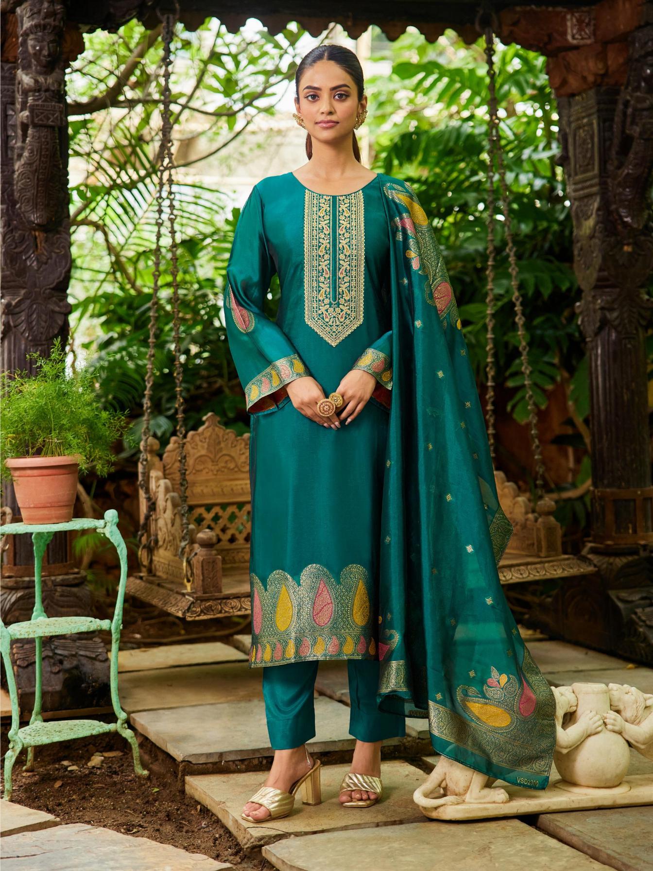 IBIZA NOVA UNIQUE BANGLORY SILK JACQUARD DRESS MATERIALS 