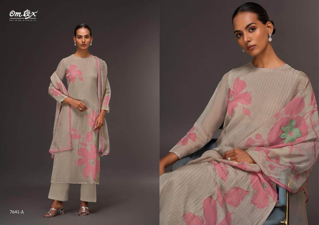 COLOR CANVAS BY OMTEX ORGANZA STYLISH DRESS MATERIALS 