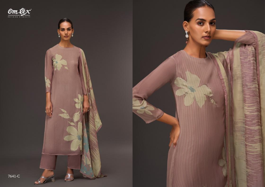 COLOR CANVAS BY OMTEX ORGANZA STYLISH DRESS MATERIALS 