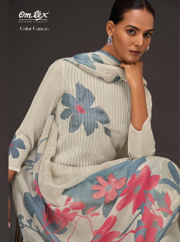 COLOR CANVAS BY OMTEX ORGANZA STYLISH DRESS MATERIALS 