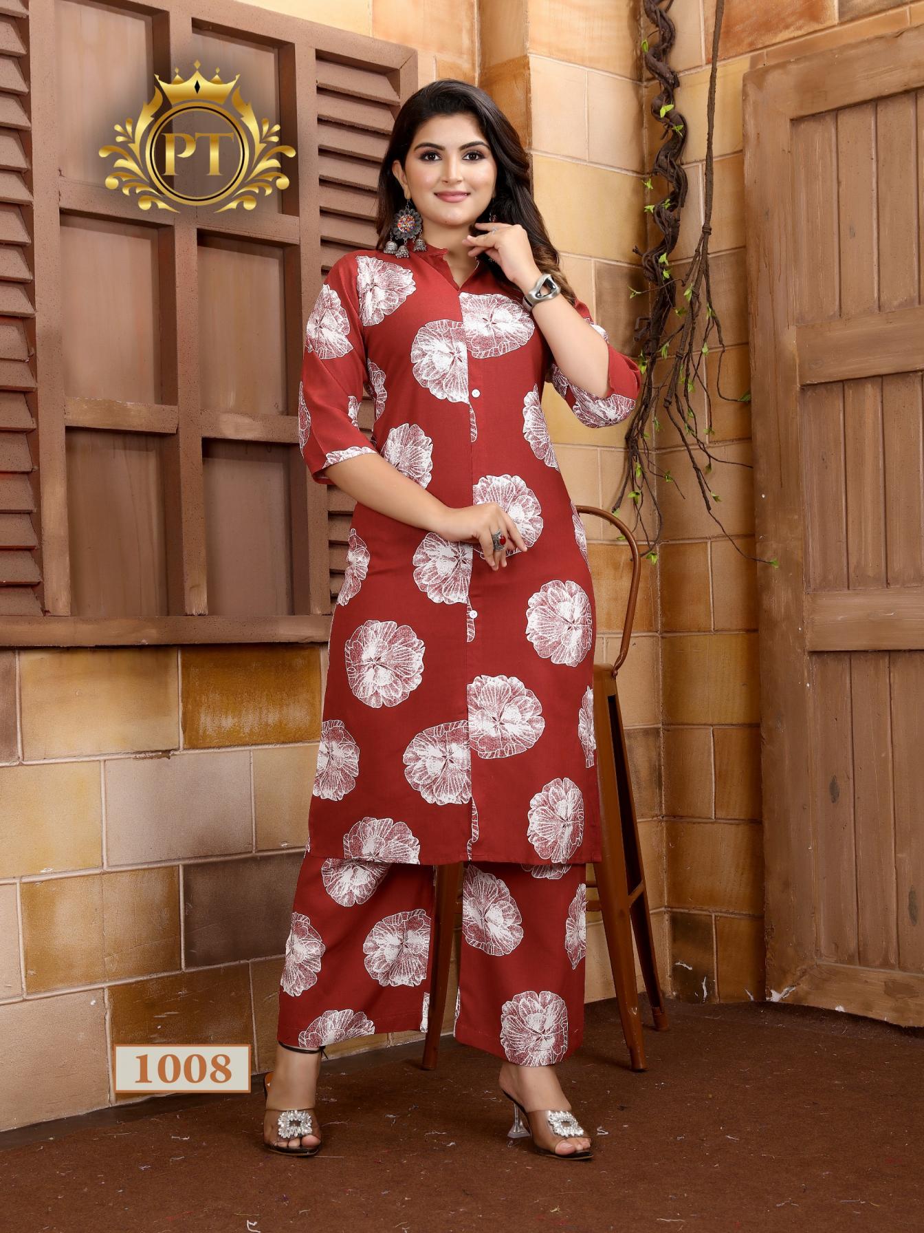 DULHAN VOL 1 BY PADMAVATI FANCY RAYON FULL STITCH BIG SIZE CO-ORD SET