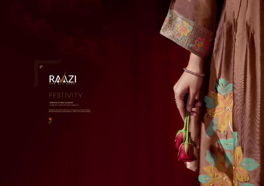FLORA BY RAAZI RAMA FASHION BEMBERG WOVEN SILK JACQUARD UNSTITCH SUITS 