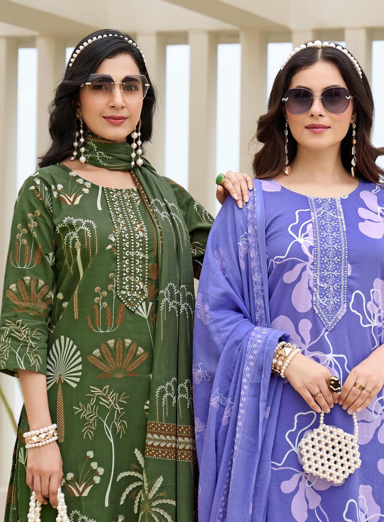 COTTON FAB VOL 6 BY RADHIKA LIFESTYLE COTTON READYMADE PLUS SIZE 3PCS DRESS