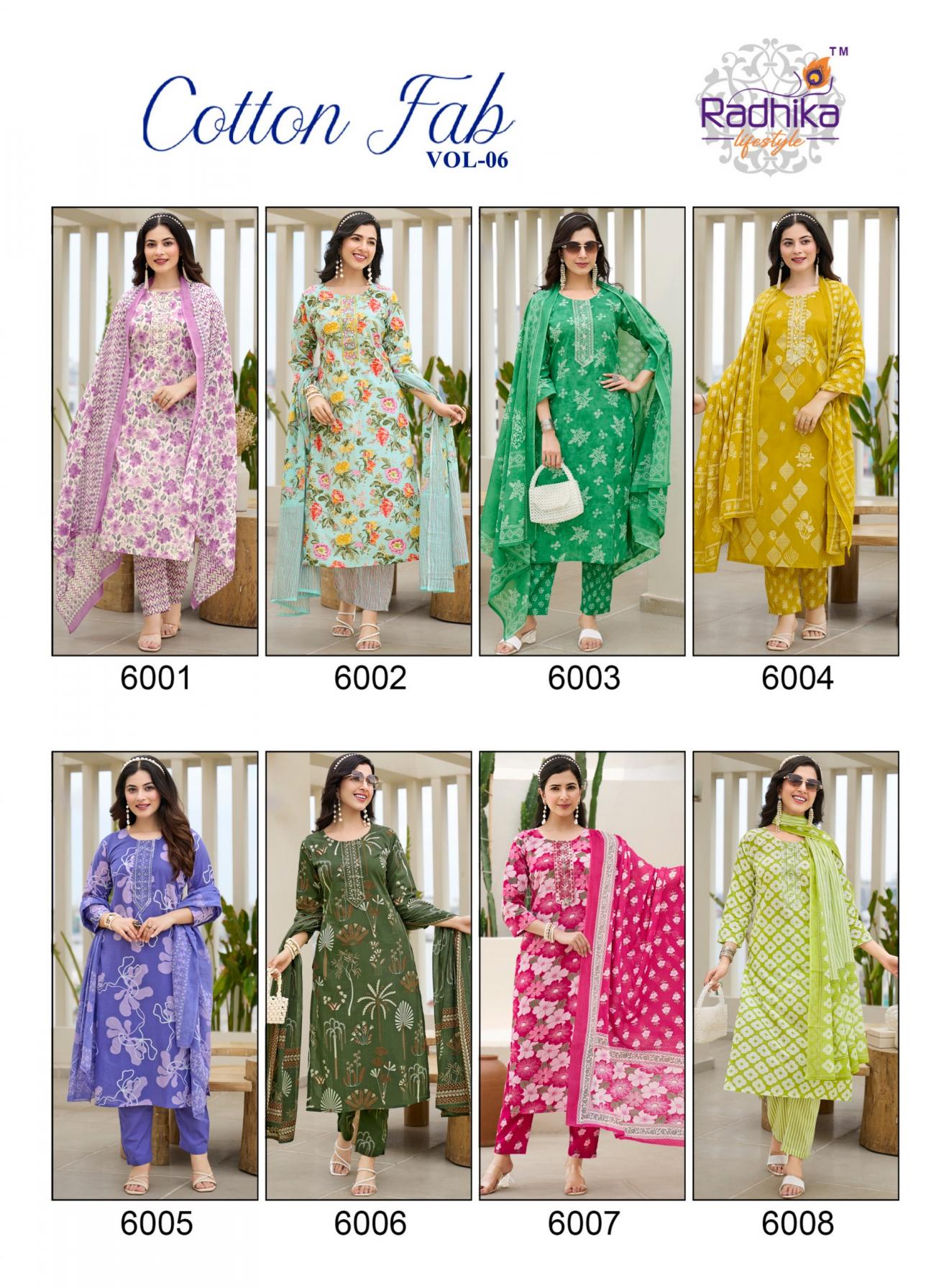 COTTON FAB VOL 6 BY RADHIKA LIFESTYLE COTTON READYMADE PLUS SIZE 3PCS DRESS