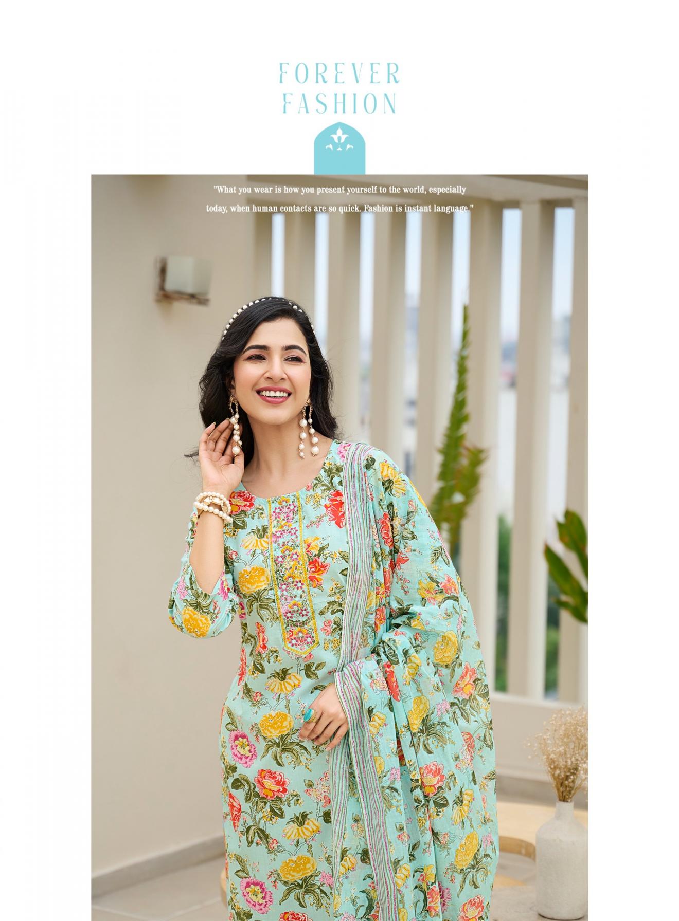 COTTON FAB VOL 6 BY RADHIKA LIFESTYLE COTTON READYMADE PLUS SIZE 3PCS DRESS