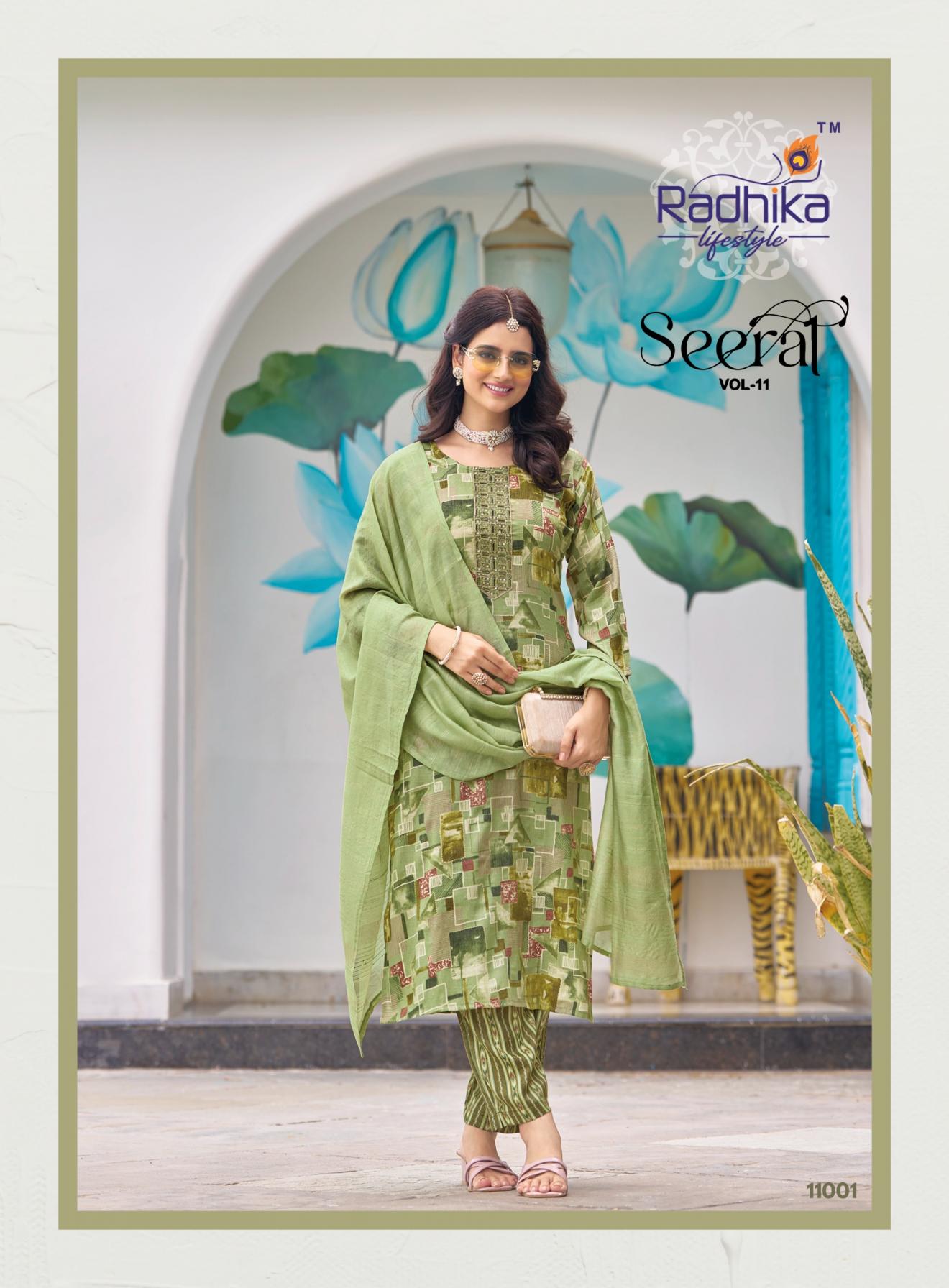 SEERAT VOL 11 BY RADHIKA LIFESTYLE RAYON CAPSULE PLUS SIZE FULL STITCH 3PCS DRESS