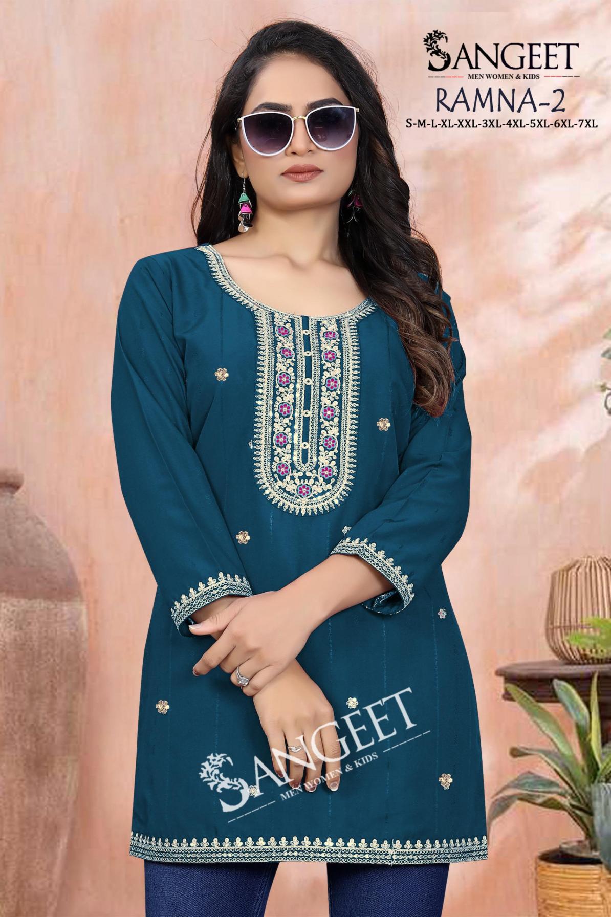 RAMNA VOL 2 RAYON STYLISH LOOK FULLY STITCH SHORT KURTIS  