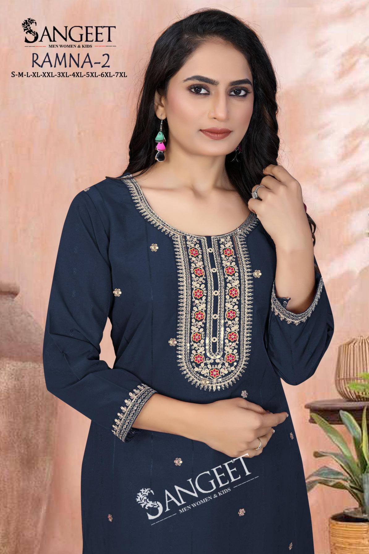 RAMNA VOL 2 RAYON STYLISH LOOK FULLY STITCH SHORT KURTIS  