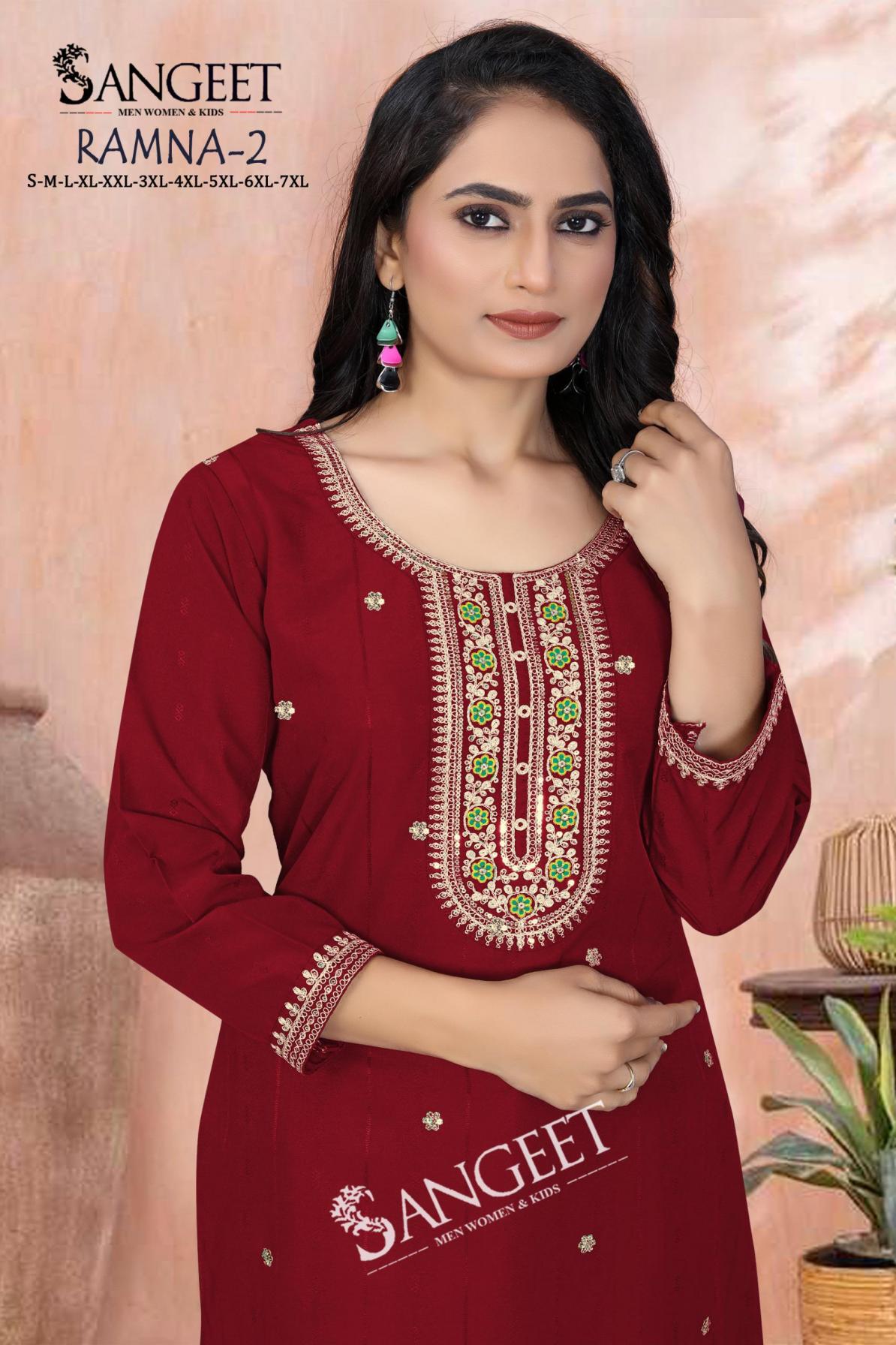 RAMNA VOL 2 RAYON STYLISH LOOK FULLY STITCH SHORT KURTIS  