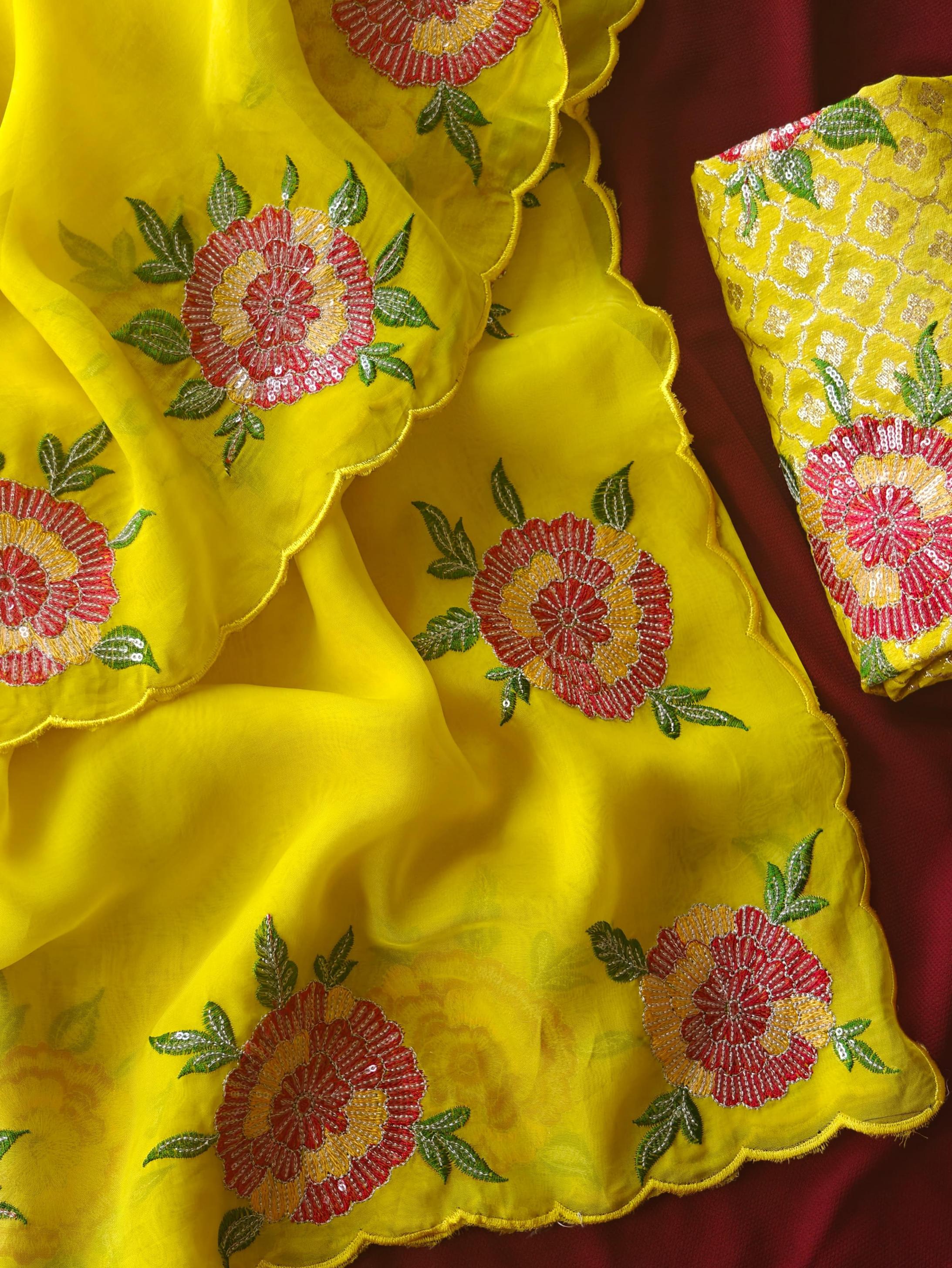 SAVAN ORGANZA SEQUENCE WORK DESIGNER SAREES 