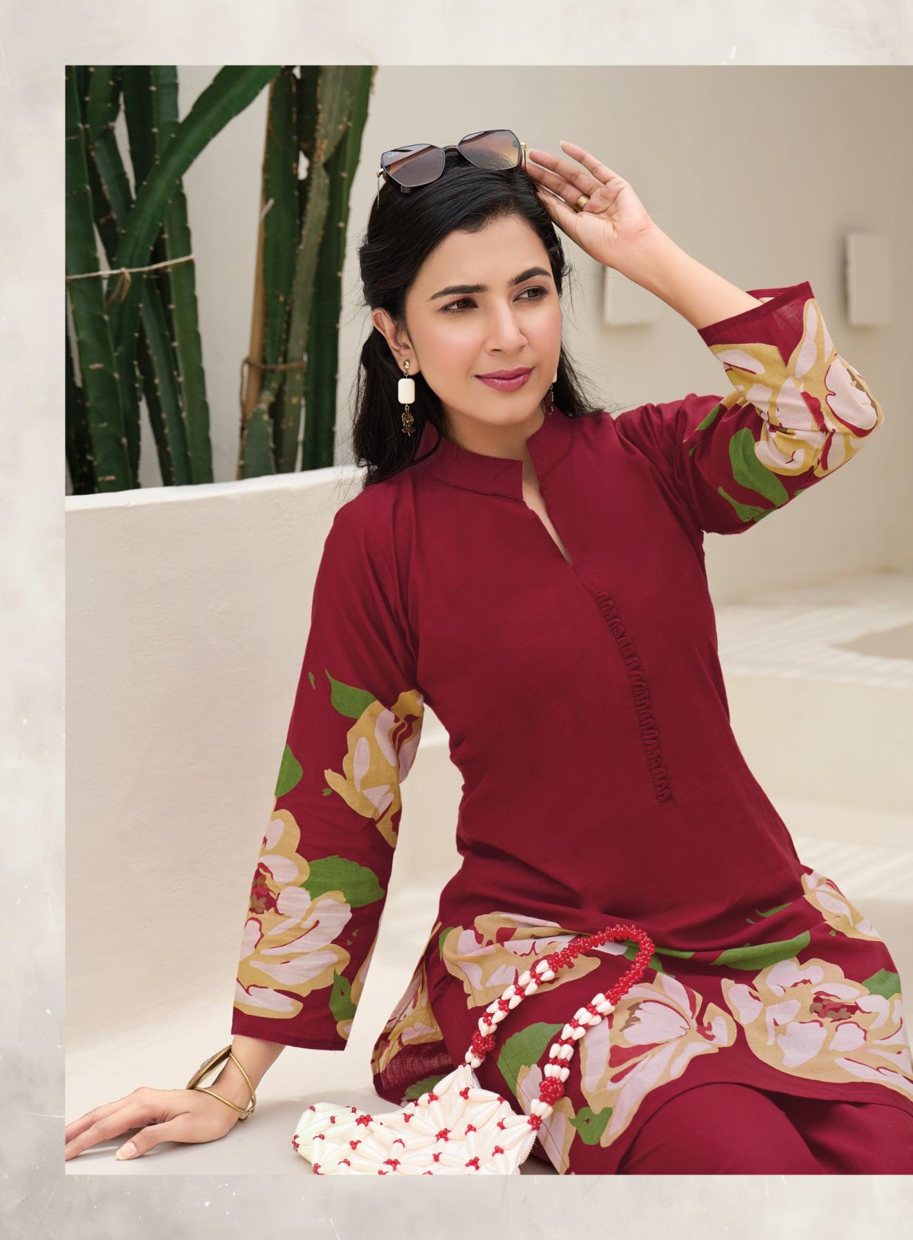 RADHIKA LIFESTYLE SHINE VOL 2 PURE COTTON FULLSTITCH COORD SET 