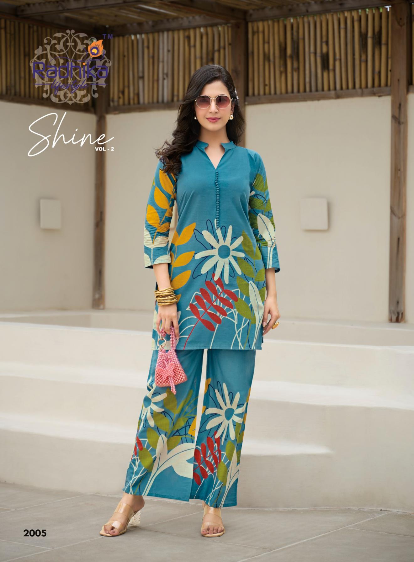 RADHIKA LIFESTYLE SHINE VOL 2 PURE COTTON FULLSTITCH COORD SET 