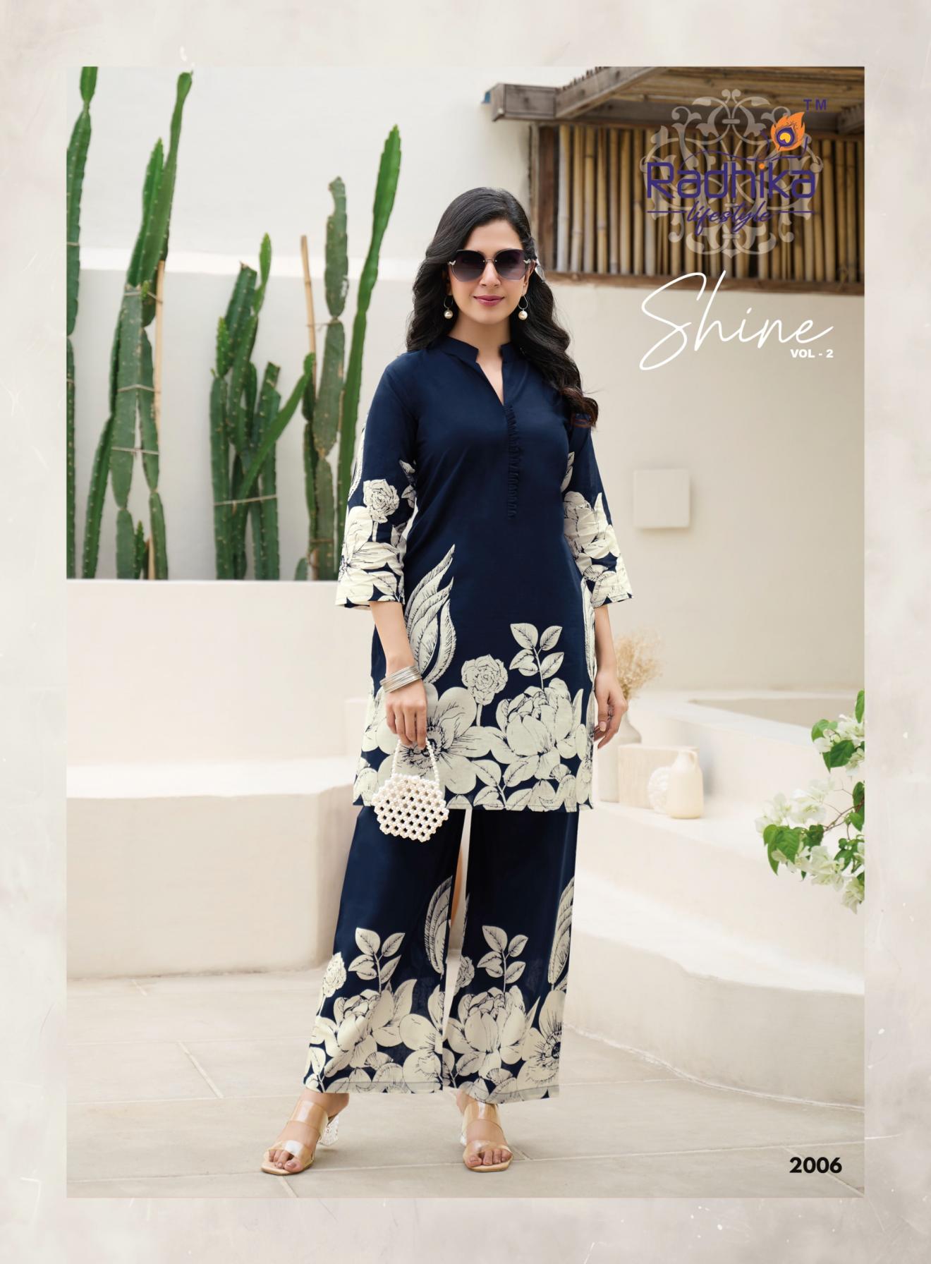 RADHIKA LIFESTYLE SHINE VOL 2 PURE COTTON FULLSTITCH COORD SET 