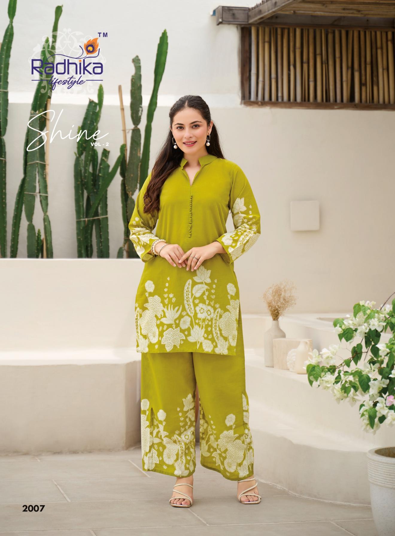 RADHIKA LIFESTYLE SHINE VOL 2 PURE COTTON FULLSTITCH COORD SET 
