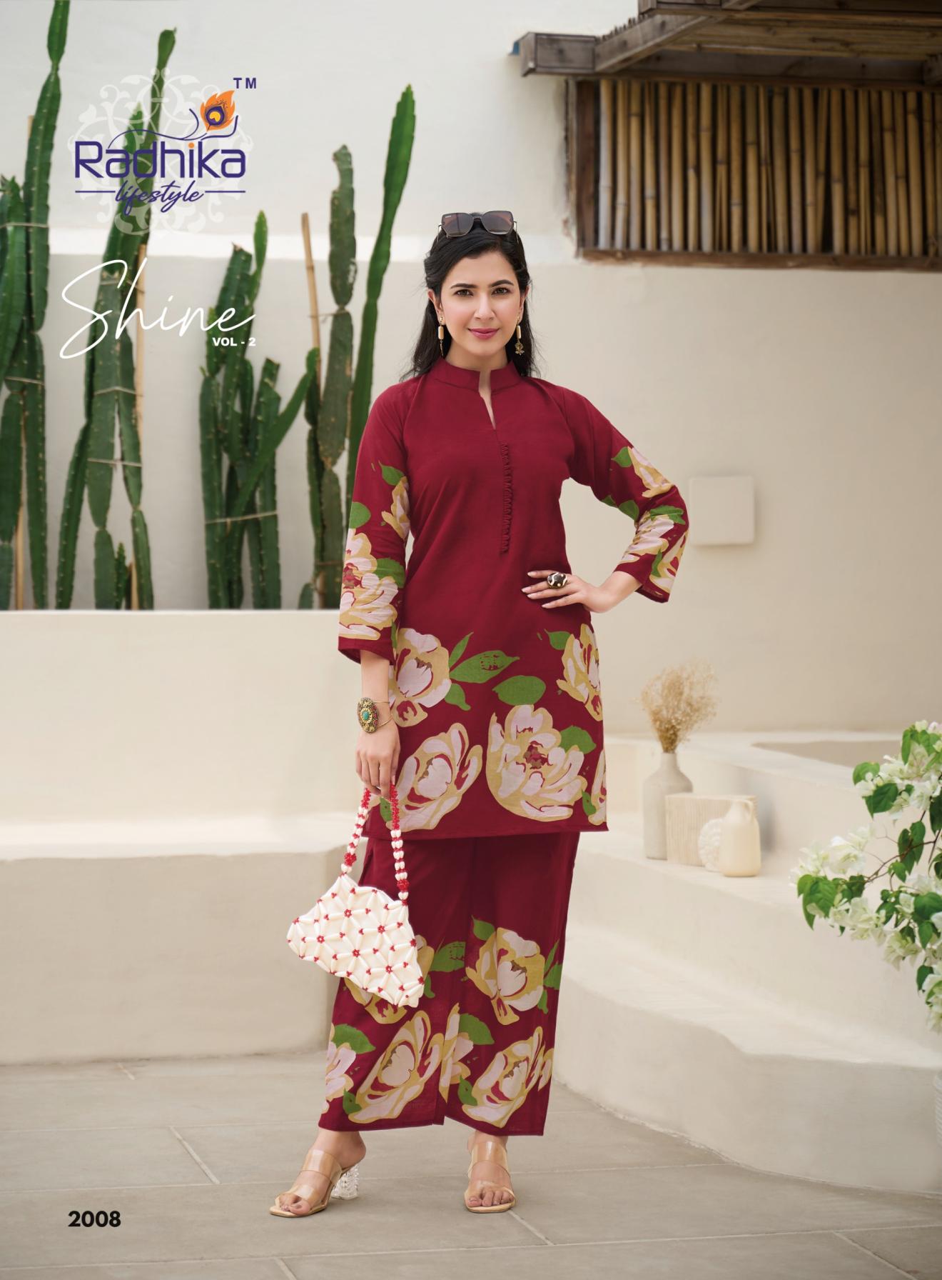 RADHIKA LIFESTYLE SHINE VOL 2 PURE COTTON FULLSTITCH COORD SET 