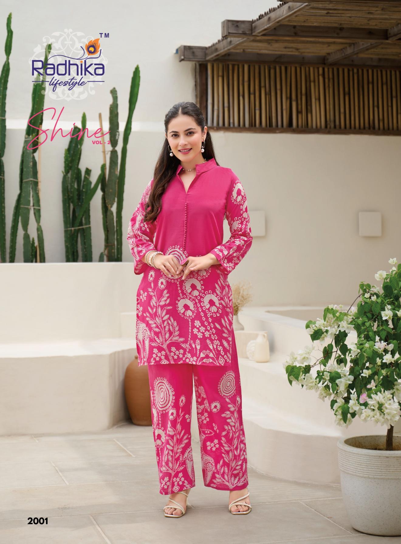 RADHIKA LIFESTYLE SHINE VOL 2 PURE COTTON FULLSTITCH COORD SET 