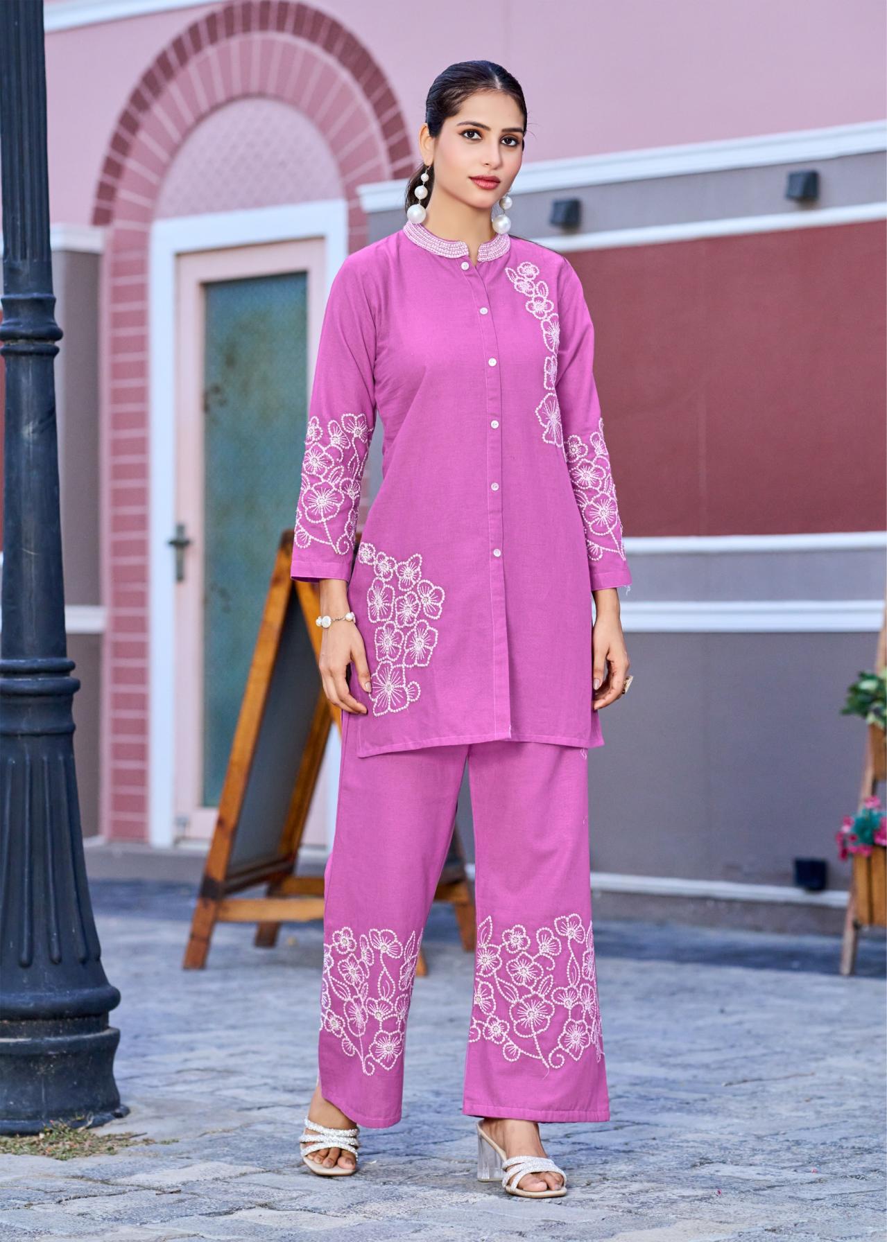 ONCE MORE VOL 7 BY SHRUTI SUIT COTTON VISCOSE FLEX FULL STITCH PLUS SIZE CO-ORD SET 