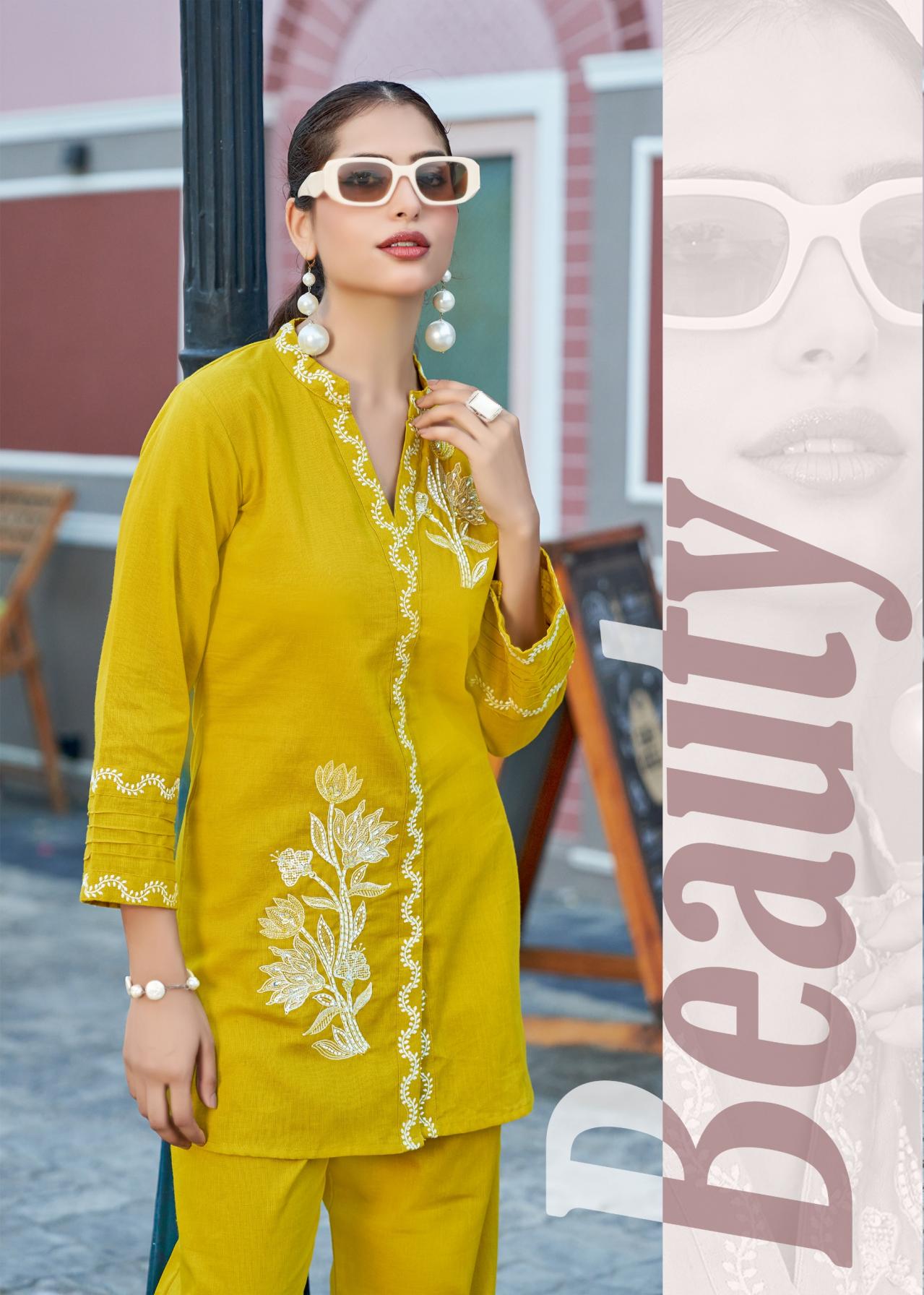 ONCE MORE VOL 7 BY SHRUTI SUIT COTTON VISCOSE FLEX FULL STITCH PLUS SIZE CO-ORD SET 