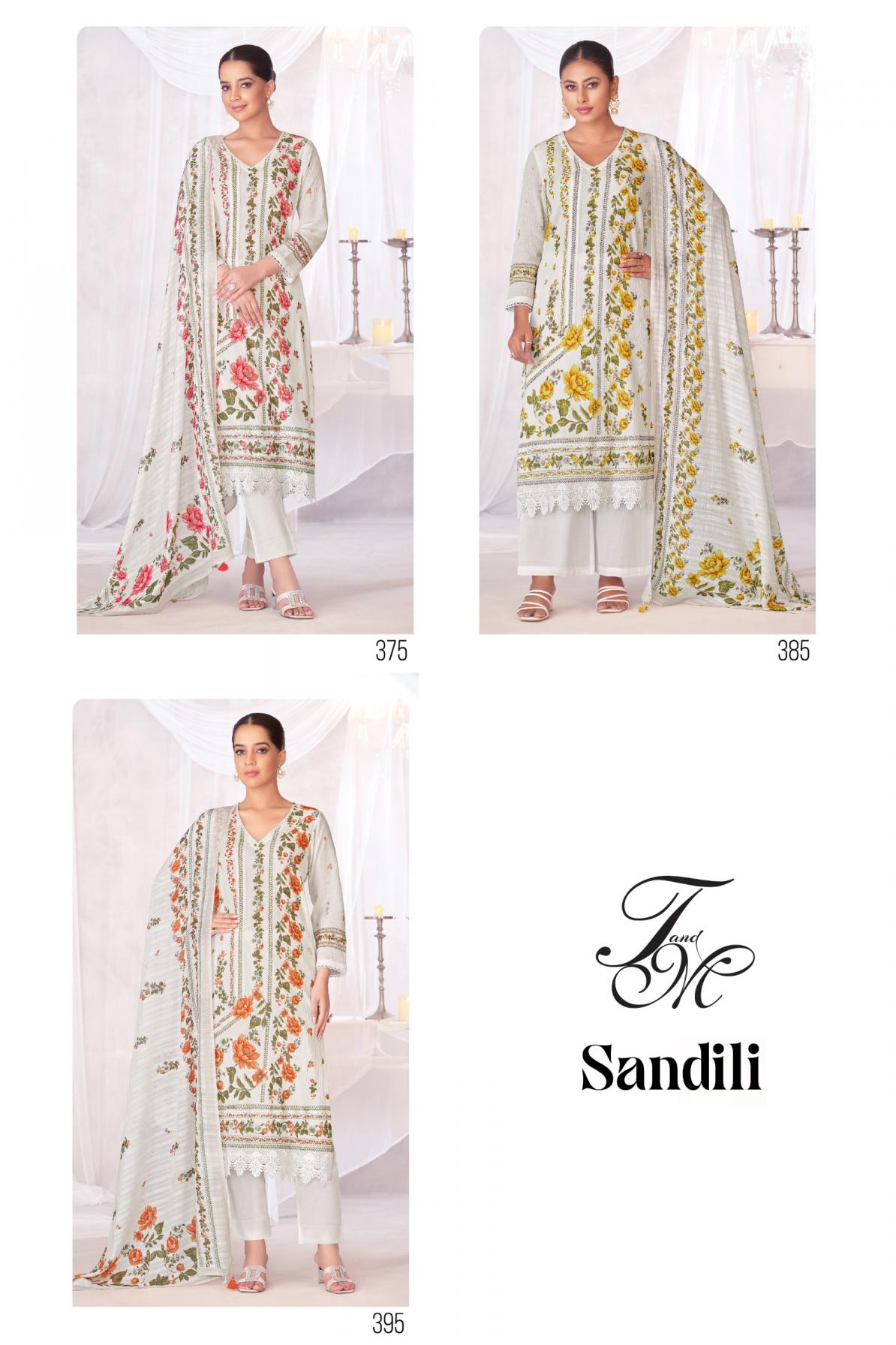 SANDILI BY T&M COTTON CRUSH ELEGANCE STYLE UNSTITCH 3PCS DRESS