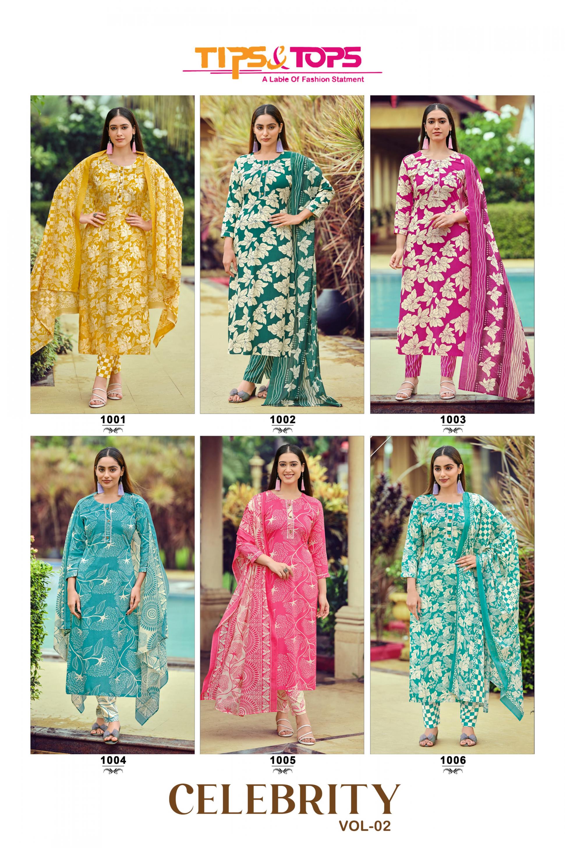 CELEBRITY VOL 2 BY TIPS & TOPS RAYON FULLY STITCH BIG SIZE SUIT FOR WOMENS 