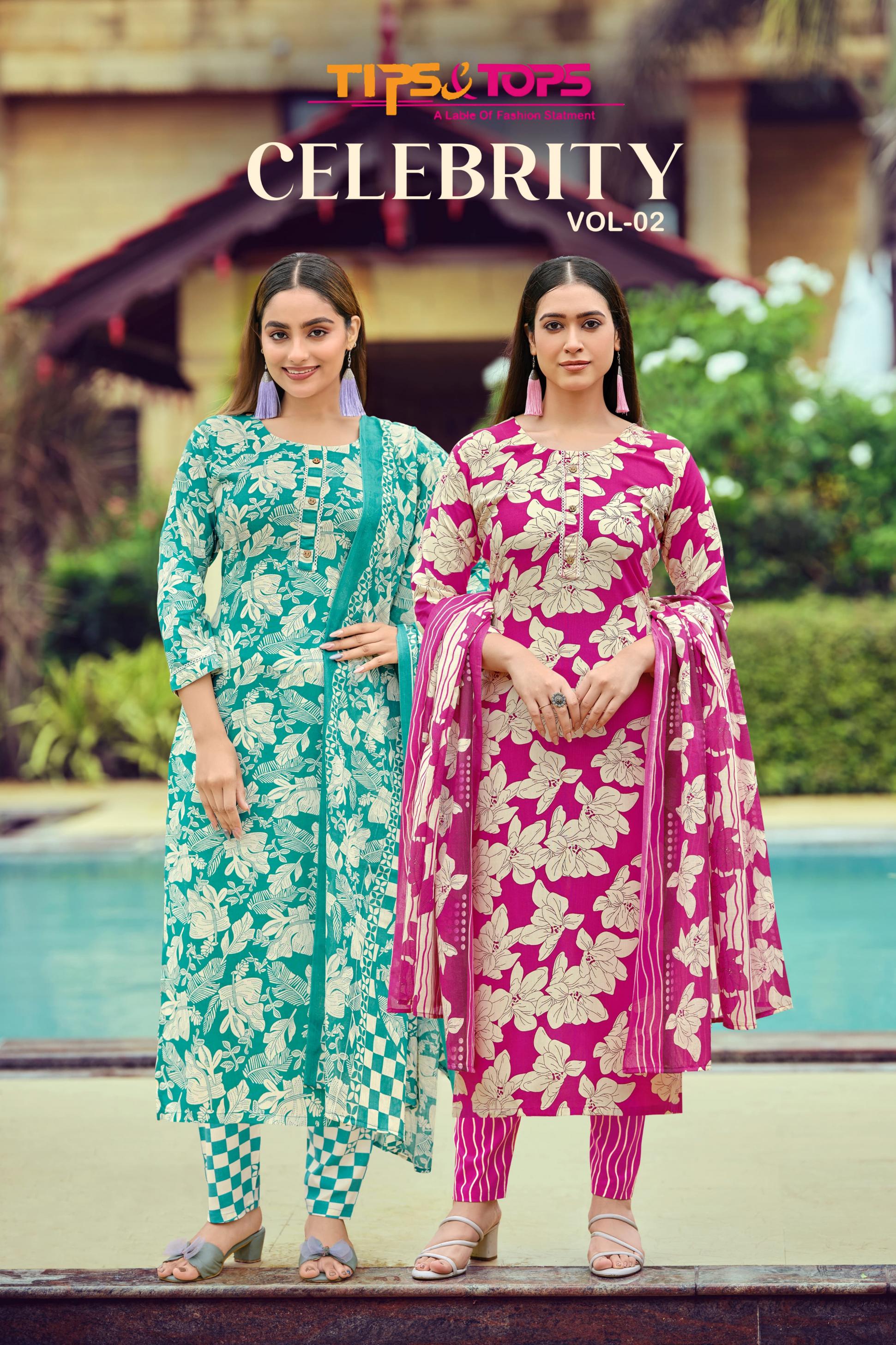 CELEBRITY VOL 2 BY TIPS & TOPS RAYON FULLY STITCH BIG SIZE SUIT FOR WOMENS 