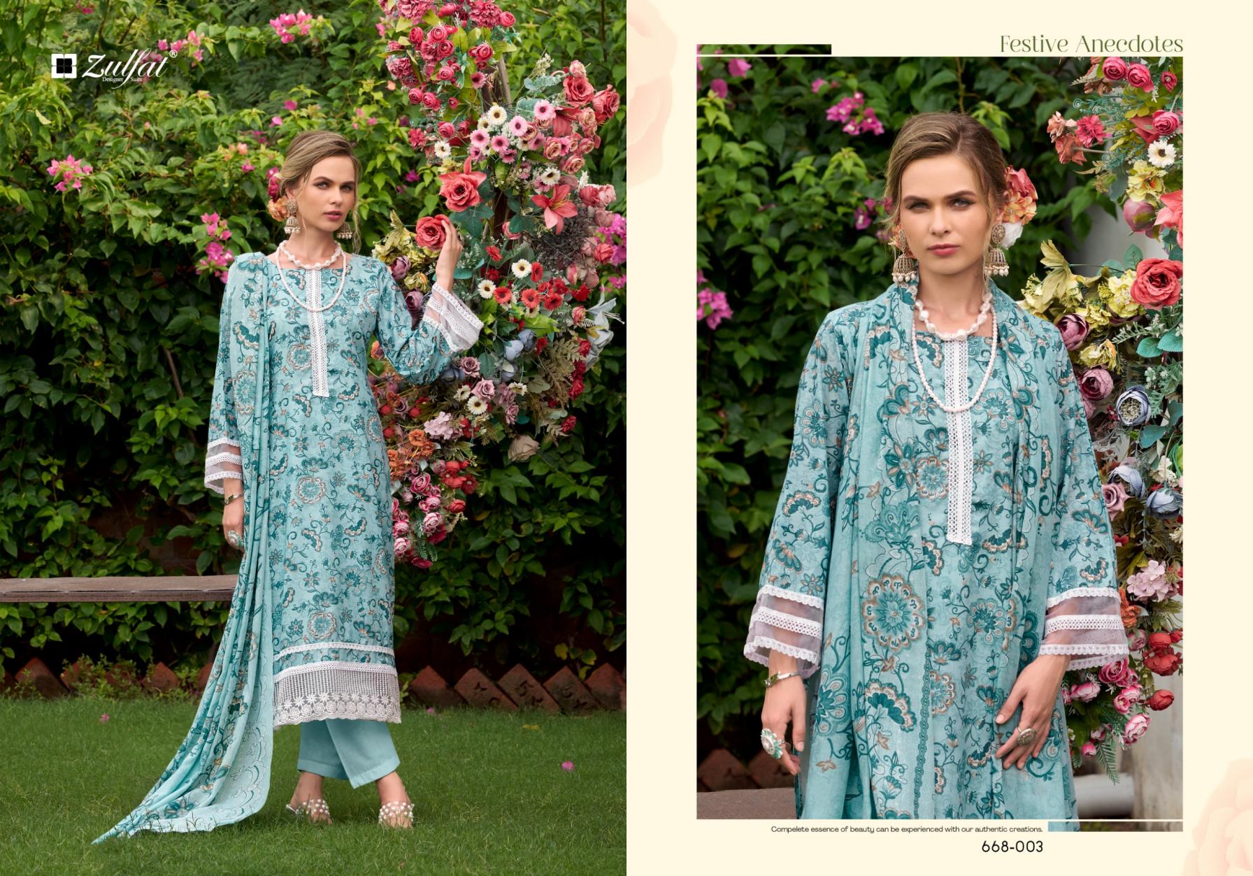 SADABAHAAR BY ZULFAT DESIGNER COTTON READYMADE PLUS SIZE PAKISTANI 3PCS DRESS