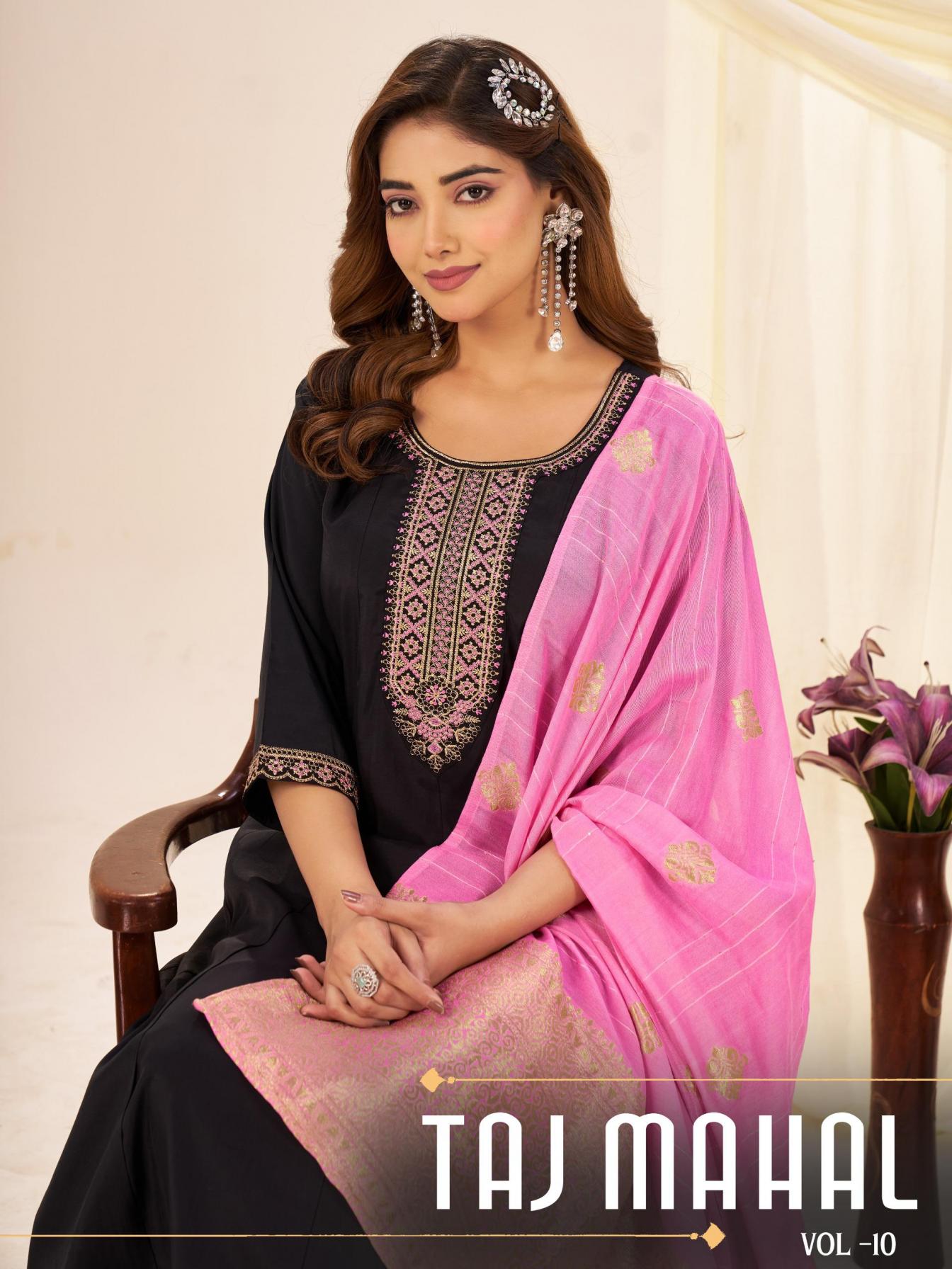 TAJ MAHAL VOL 10 BY BLUE HILLS ROMAN SILK FULL STITCH BIG SIZE DRESS