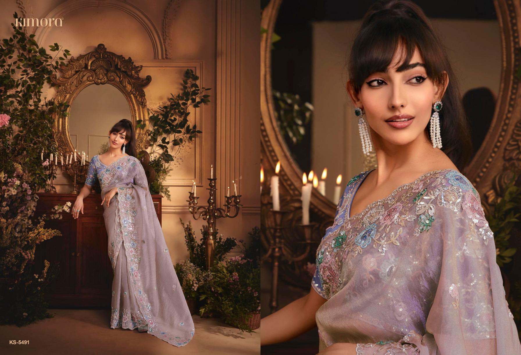 KIMORA CELEBRATION TISSUE ORGANZA OCCASION WEAR SAREE ONLINE 