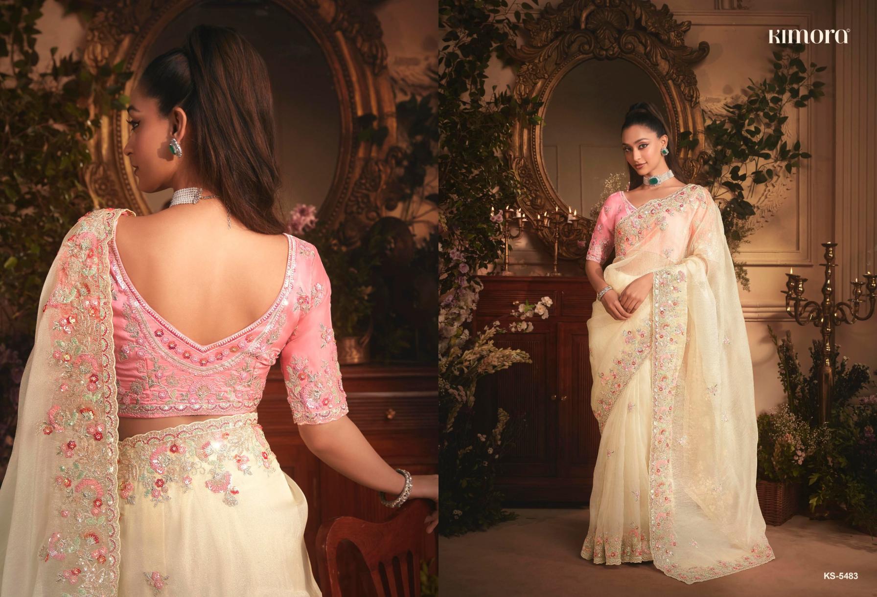 KIMORA CELEBRATION TISSUE ORGANZA OCCASION WEAR SAREE ONLINE 