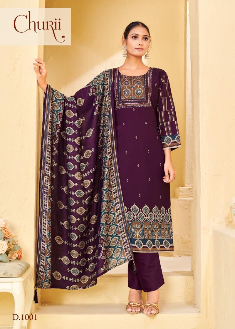 CORAL BELLS BY CHURII VISCOSE SILK FULL STITCH COMBO 3PCS DRESS